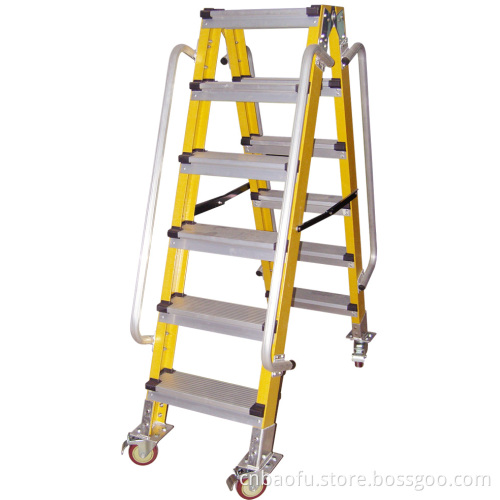 35kv Yellow Fiberglass Portable Step Ladder